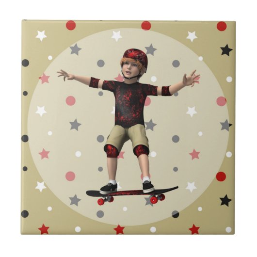 Skateboarder Fliese (Vorderseite)