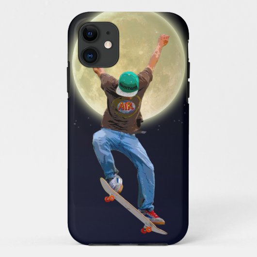 Skateboarder & Full Moon Action Sportart Case-Mate iPhone Hülle (Rückseite)