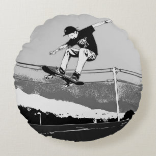 Skateboarder GetAir - Skateboarder-Design Rundes Kissen