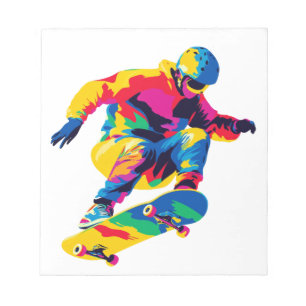 Skateboarder-Illustration Aquarellmalerei Notizblock