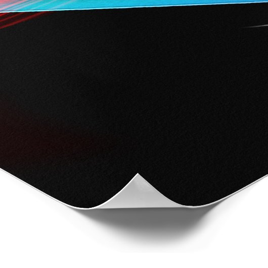 Skateboarder in Criss Cross Blitze Poster (Ecke)