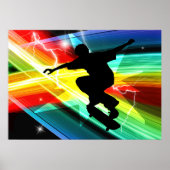 Skateboarder in Criss Cross Blitze Poster (Vorne)