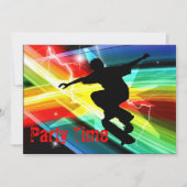 Skateboarder in Criss Cross LBlitze Party Einladung (Vorderseite)