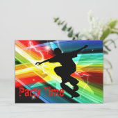 Skateboarder in Criss Cross LBlitze Party Einladung (Stehend Vorderseite)