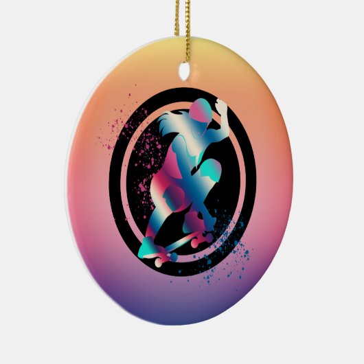 Skateboarder Keramik Ornament (Rechts)