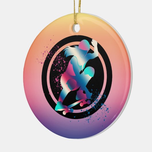 Skateboarder Keramik Ornament (Links)