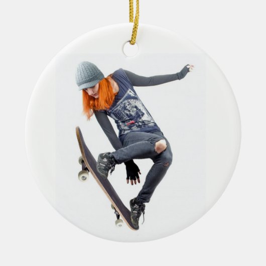 Skateboarder Keramik Ornament (Vorne)