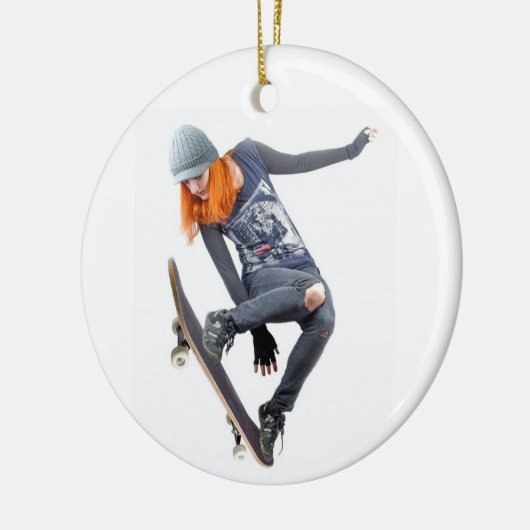 Skateboarder Keramik Ornament (Links)