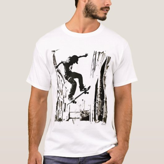 Skateboarder Kunst T-Shirt (Vorderseite)