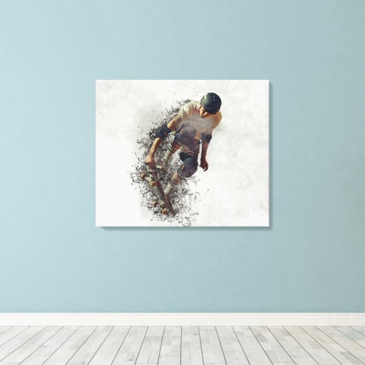 Skateboarder Leinwanddruck (Insitu (Holzboden))