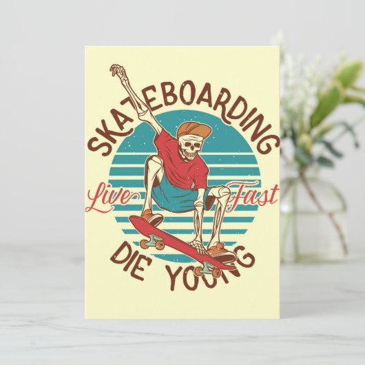Skateboarder Live-Skateboarden Dankeskarte (Stehend Vorderseite)
