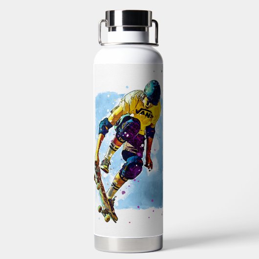 Skateboarder mit Namen Trinkflasche (Rückseite)