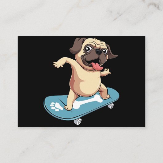 Skateboarder Mops Skateboarden Visitenkarte (Vorderseite)