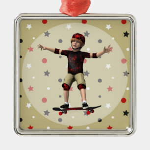 Skateboarder Ornament Aus Metall
