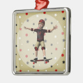 Skateboarder Ornament Aus Metall (Links)