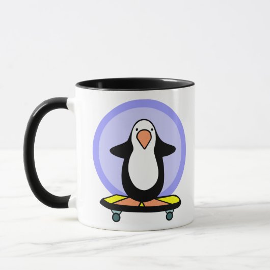 Skateboarder Pinguin Skateboard Spaß Skateboard Tasse (Links)