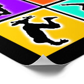 Skateboarder Pop Art Poster (Ecke)