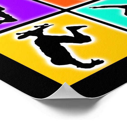 Skateboarder Pop Art Poster (Ecke)