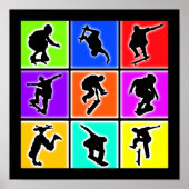 Skateboarder Pop Art Poster (Vorne)