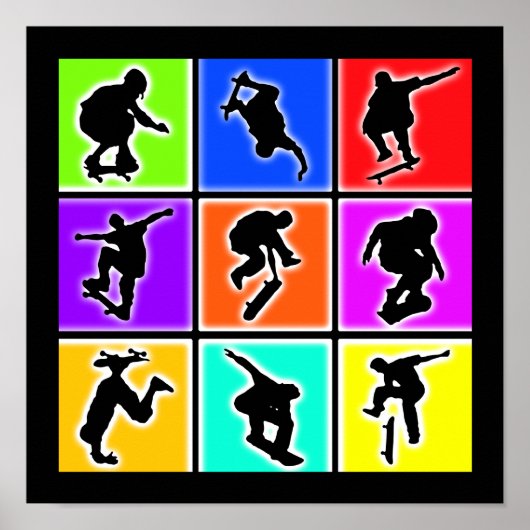 Skateboarder Pop Art Poster (Vorne)