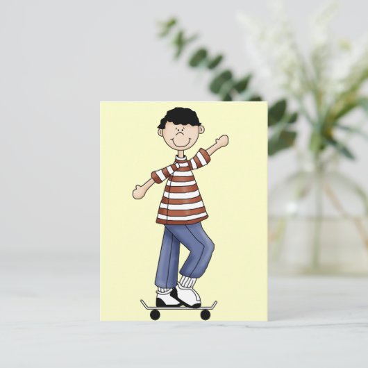 Skateboarder Postkarte (Stehend Vorderseite)