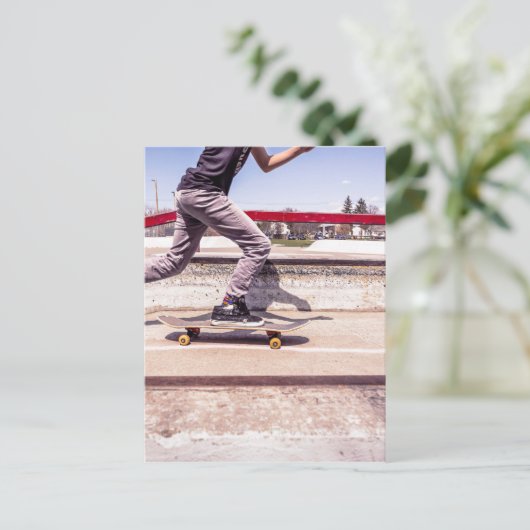Skateboarder Postkarte (Stehend Vorderseite)
