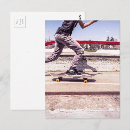 Skateboarder Postkarte (Vorne/Hinten)