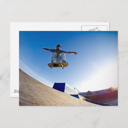 Skateboarder Postkarte (Vorne/Hinten)