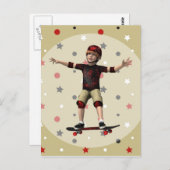 Skateboarder Postkarte (Vorne/Hinten)