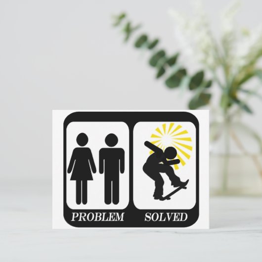 SKATEBOARDER-PROBLEM GELÖST POSTKARTE (Stehend Vorderseite)