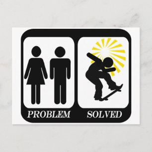 SKATEBOARDER-PROBLEM GELÖST POSTKARTE