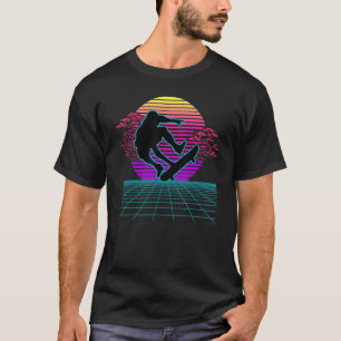 Skateboarder Retro 80er Vaporwave Stil Skateboardi T-Shirt