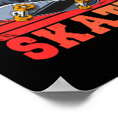 Skateboarder Retro Vintag Skateboarding Poster (Ecke)