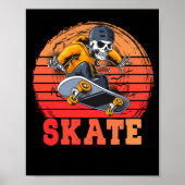 Skateboarder Retro Vintag Skateboarding Poster (Vorne)