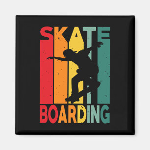Skateboarder Retro Vintage-Design Skateboarding Magnet