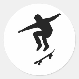 Skateboarder Runder Aufkleber