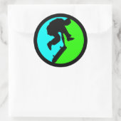 SKATEBOARDER RUNDER AUFKLEBER (Tasche)