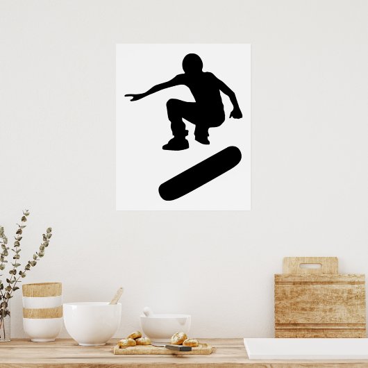 Skateboarder Silhouette Poster (Küche)