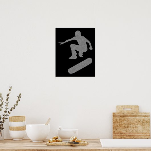 Skateboarder Silhouette Poster (Küche)