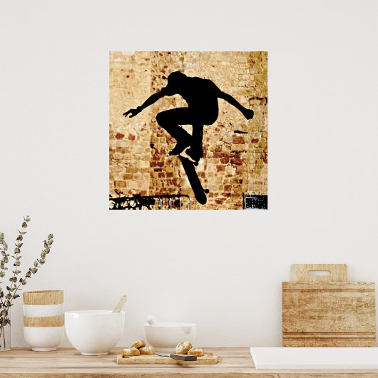 Skateboarder Silhouette Poster (Küche)