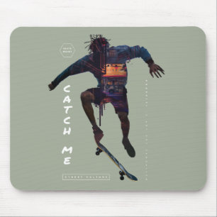 Skateboarder-Silhouette - Stadtplanung Mousepad
