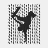 Skateboarder Skateboard Skateboard Silhouette Fleecedecke (Vorderseite)