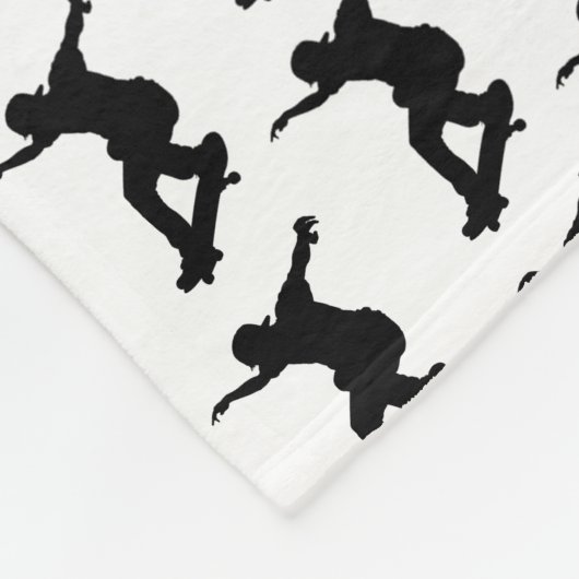 Skateboarder Skateboard Skateboard Silhouette Fleecedecke (Ecke)