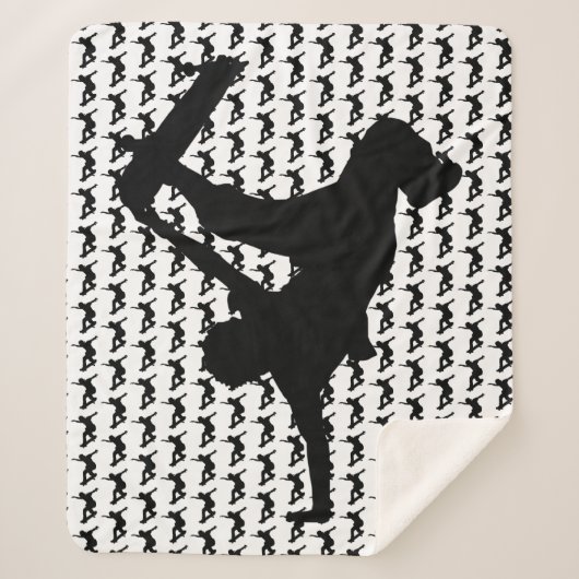 Skateboarder Skateboard Skateboard Silhouette Sherpadecke (Vorderseite)