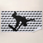 Skateboarder Skateboard Skateboard Silhouette Strandtuch (Vorderseite)