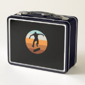 Skateboarder-Skateboard-Skater für Retro-Skateboar Metall Brotdose (Rückseite)
