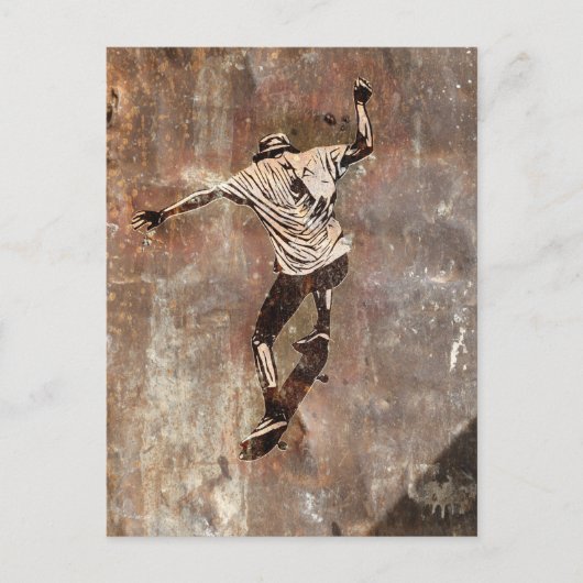 Skateboarder Street Art Style Postkarte (Vorderseite)