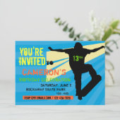 Skateboarder Teen Birthday Einladung (Stehend Vorderseite)