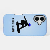 Skateboarder-Typ machen Tricks - cool-blauer Brauc iPhone 16 Hülle (Rückseite (Horizontal))