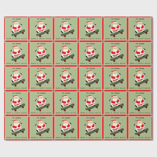 Skateboarder-Weihnachtsgeschenk Geschenkpapier (Flach)